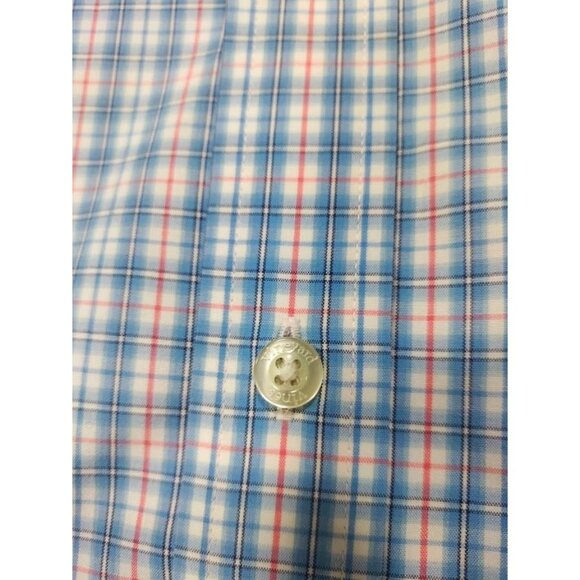 Vineyard Vines Slim Fit Blue Gingham Plaid Long Sleeve Tucker Shirt Men's Large - Picture 7 of 9